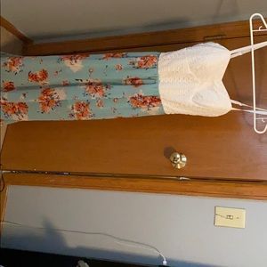 Blue and white dress